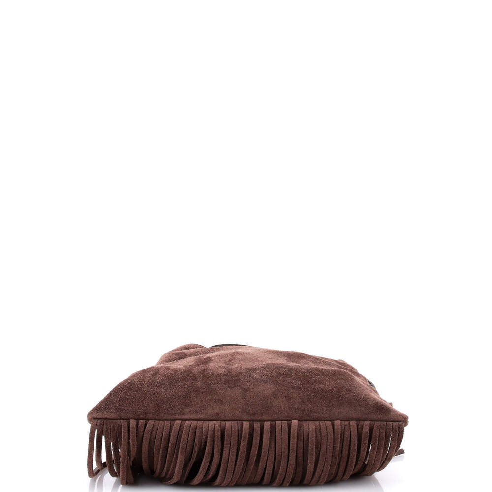 Valentino Garavani Small Nellcote Fringe Shoulder Bag Suede with Studded Detail - Picture 4 of 5